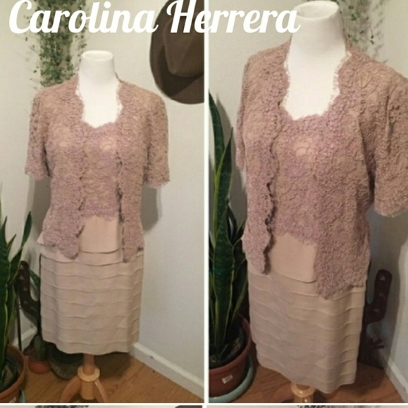 AUTHENTIC Vintage Carolina Herrera Dress & Jacket Luxury Celeb Style Designer - Picture 17 of 17